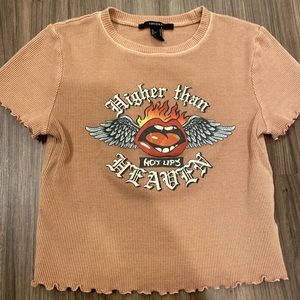 Light brown cropped Tee